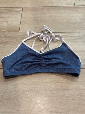 Old Navy Navy Blue Sports Bralette with Light Pink Trim